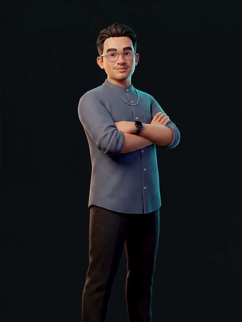 James Mark Lapido, standing with his arms crossed, who moves to sit down and work at his desk as the page scrolls.